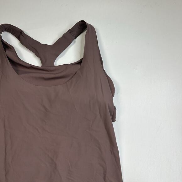 Athleta Tank Top Small 2-In-1 Ultimate Support Brown Purple Sports Bra Tank - Picture 2 of 8